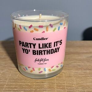 Candier Birthday Celebration Candle - Cream with Pink Label